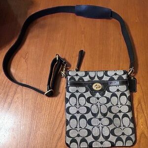Coach Black and Gray Patterned Crossbody Bag
